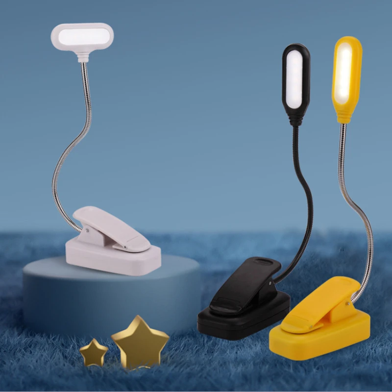 

USB Rechargeable Book Reading Light Bright Flexible Clip-on Night Light Portable Mini Desk Lamp for Student Study Eye Protection