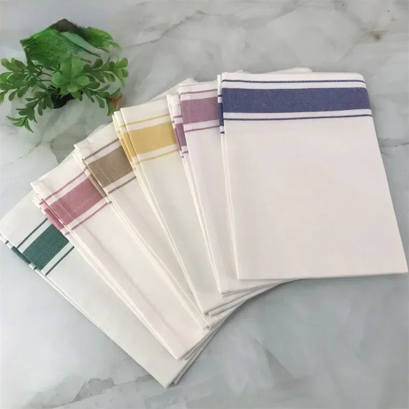 Stripe Cotton Napkin Cloth Pantry Cloths Table Napkins Kitchen Napkin Wedding Home Hotel Table Decor Simple Woven Cup Towel