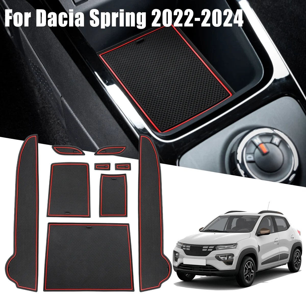 Alfombrillas antideslizantes para ranura de puerta, accesorios interiores, almohadillas antideslizantes para Renault Kwid e-tech, Dacia Spring 2022, 2023
