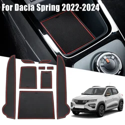 For Dacia Spring 2022 2023 Anti-slip Door Slot Mats Interior Accessories Non-Slip Gate Groove Pads for Renault Kwid E-Tech