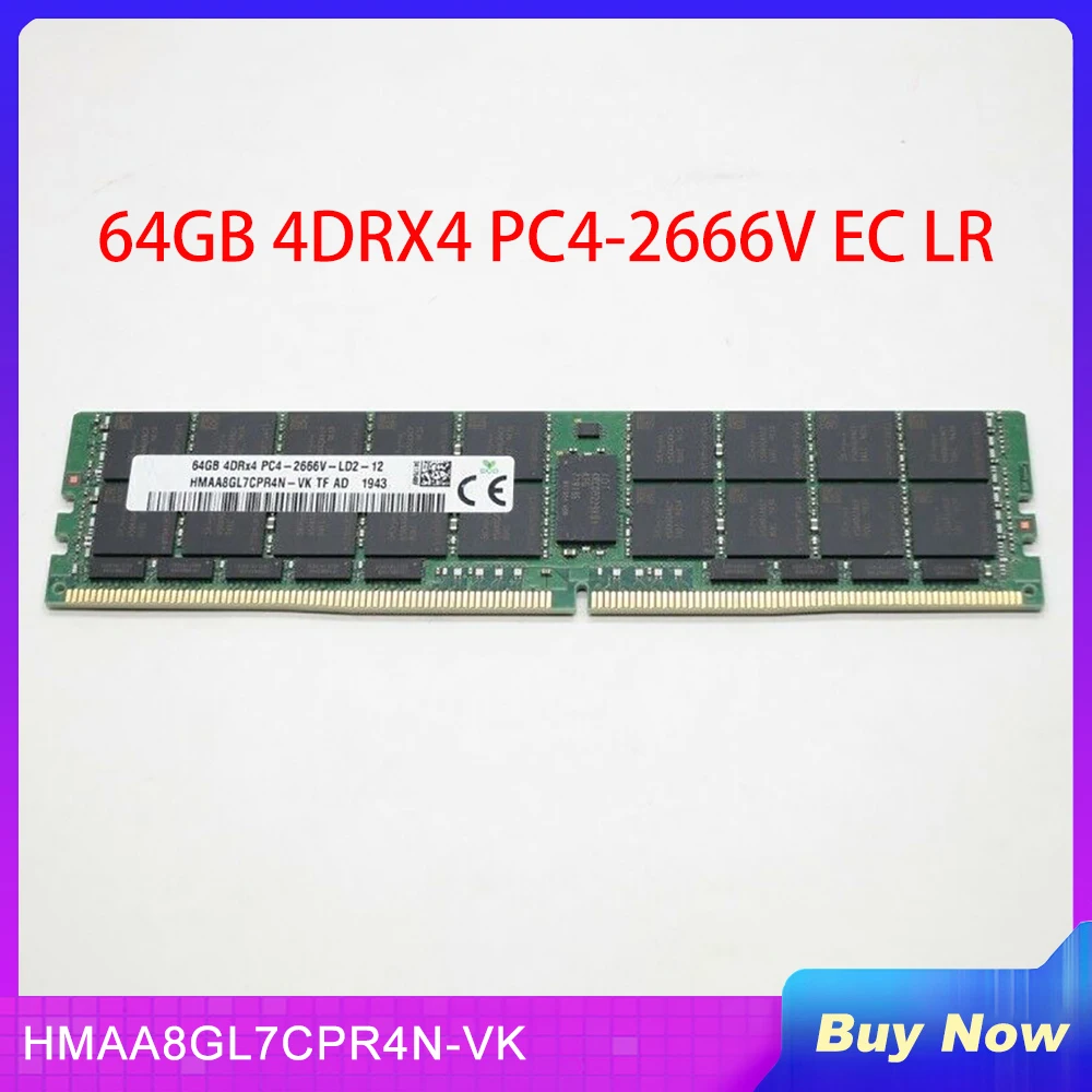 1 PCS For SK Hynix RAM 64G 64GB 4DRX4 PC4-2666V EC LR Memory HMAA8GL7CPR4N-VK