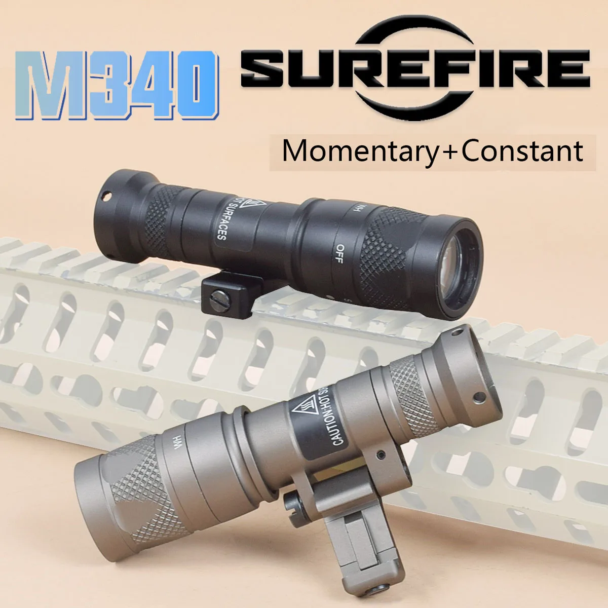 Taktyczna latarka stroboskopowa Surefire M340 M640, latarka LED Scout Light M340V, szyna Picatinny 20mm z mocowaniem Mlok do airsoftu, lampa myśliwska.