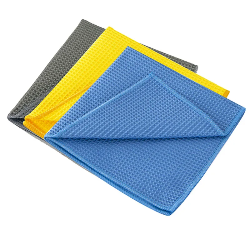 

3PCS Microfiber Towel Cleaning Cloth Honeycomb Pineapple Grid Towels Multifunctional Household Scouring Pad Waffle Car Wash Rag