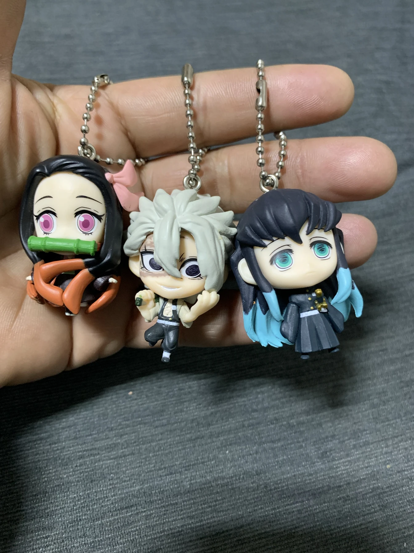 Llavero Demon Slayer Vol.3 - Tanjiro Kamado, Giyu Tomioka, Tokito Muichiro Mochila Charm, Figura de Anime Accesorio de Etiqueta de Tirador