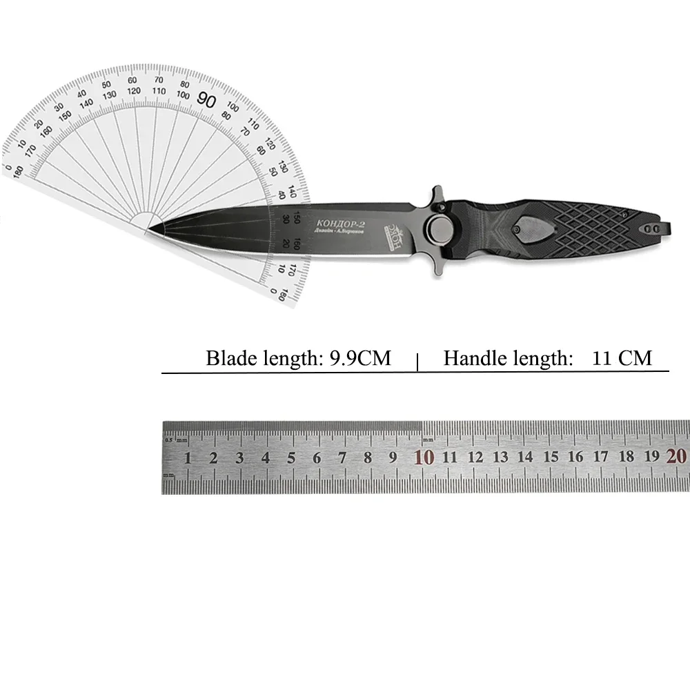 Folding Knife Russian HOKC D2 Blade Black G10 Handle Outdoor  Hunting Tactical Survival Pocketknives Camping Fruit Knives