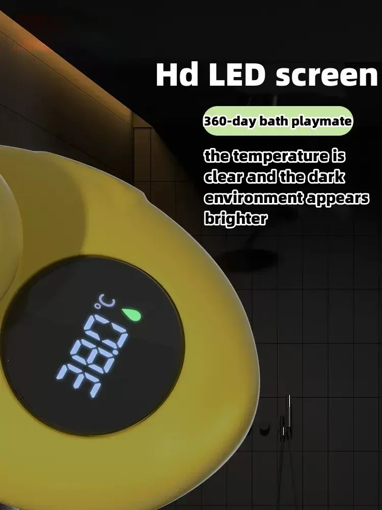 Termometro per bambini carino cartone animato anatra gialla Giocattolo impermeabile galleggiante Termometro per acqua da bagno per cameretta dei bambini Temperatura con display digitale