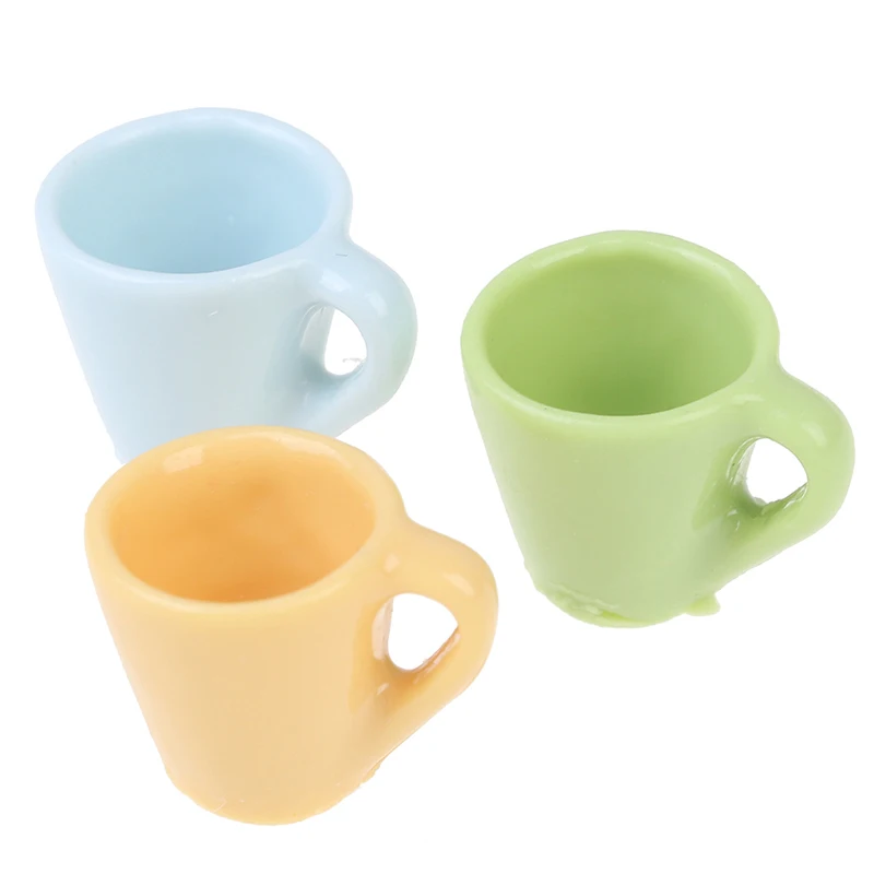 4Pcs 1/6 and 1/12 Dollhouse Miniature Accessories Mini Resin Mug Model Simulation Japanese Style Water Cup Toy