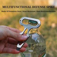 Outdoor Camping EDC Self-defense Nail Plate Stainless Steel Multi-functional Tool Portable Mini Bottle Opener Back Bag Hanger