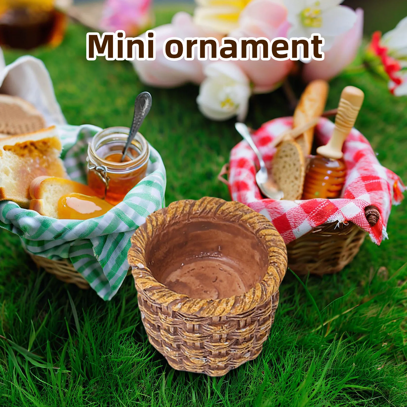 

Набор из 12 миниатюрных плетеных корзинок ручной работы из имитации ротанга для кукольного домика, мини-аксессуары для сказочного сада, декор, поделки своими руками, контейнеры для хранения, миниатюрные