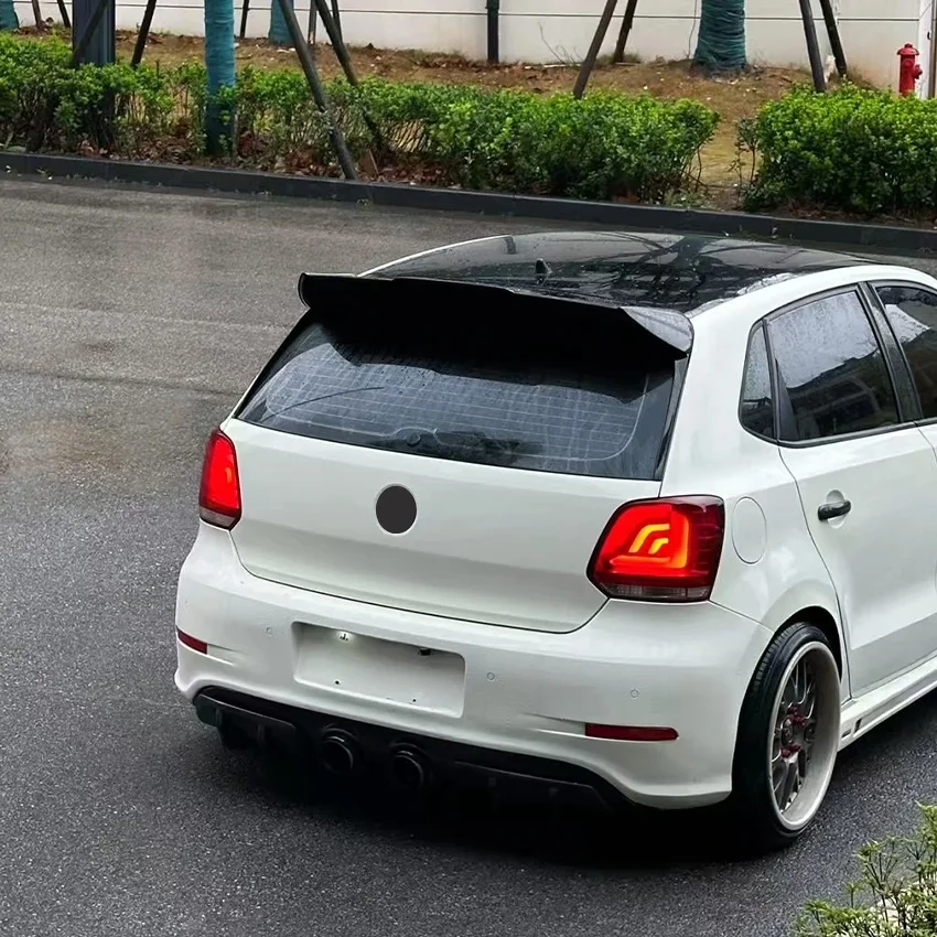 For 2009-2017 VW Polo MK5 6R 6C TDI TSI GTI R Batman Style Rear Trunk Boot Roof Spoiler Wing Rear Spoiler Wing Bodykit Tuning