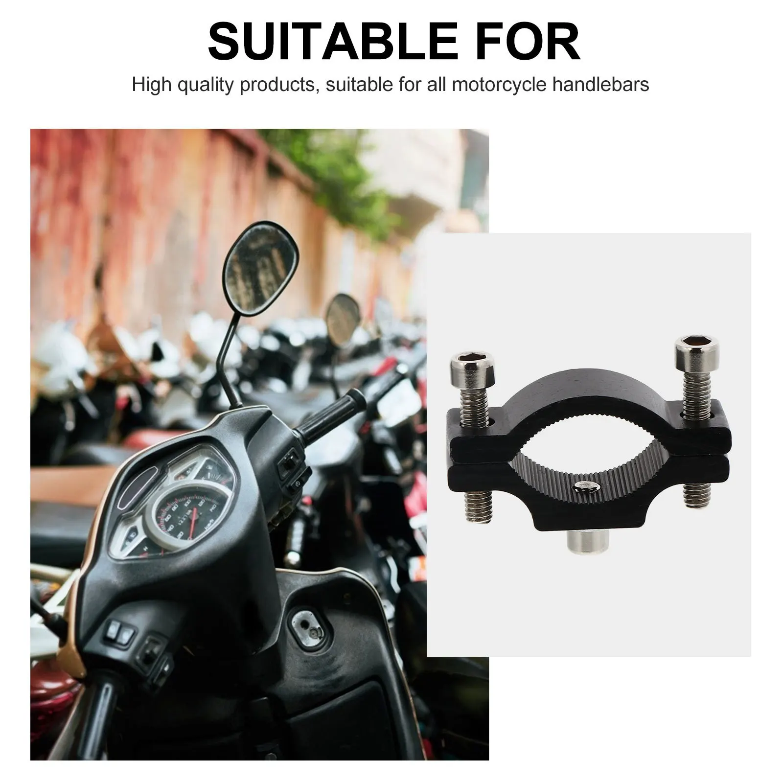 2 قطعة سبائك الألومنيوم LED المقود تمديد دعامة تثبيت مشبك للدراجات النارية سكوتر ضوء جبل دائم مستقرة المقود المشبك