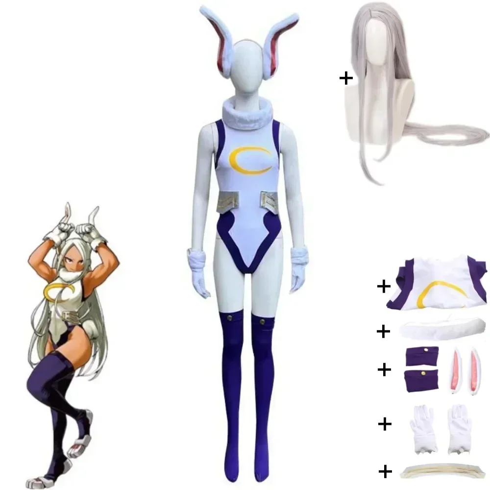 

Anime Rabbit Mirko Miruko Boku No My Hero Academia Cosplay Costume Wig Sexy Woman Jumpsuit Bunny Girl Uniform Halloween Suit