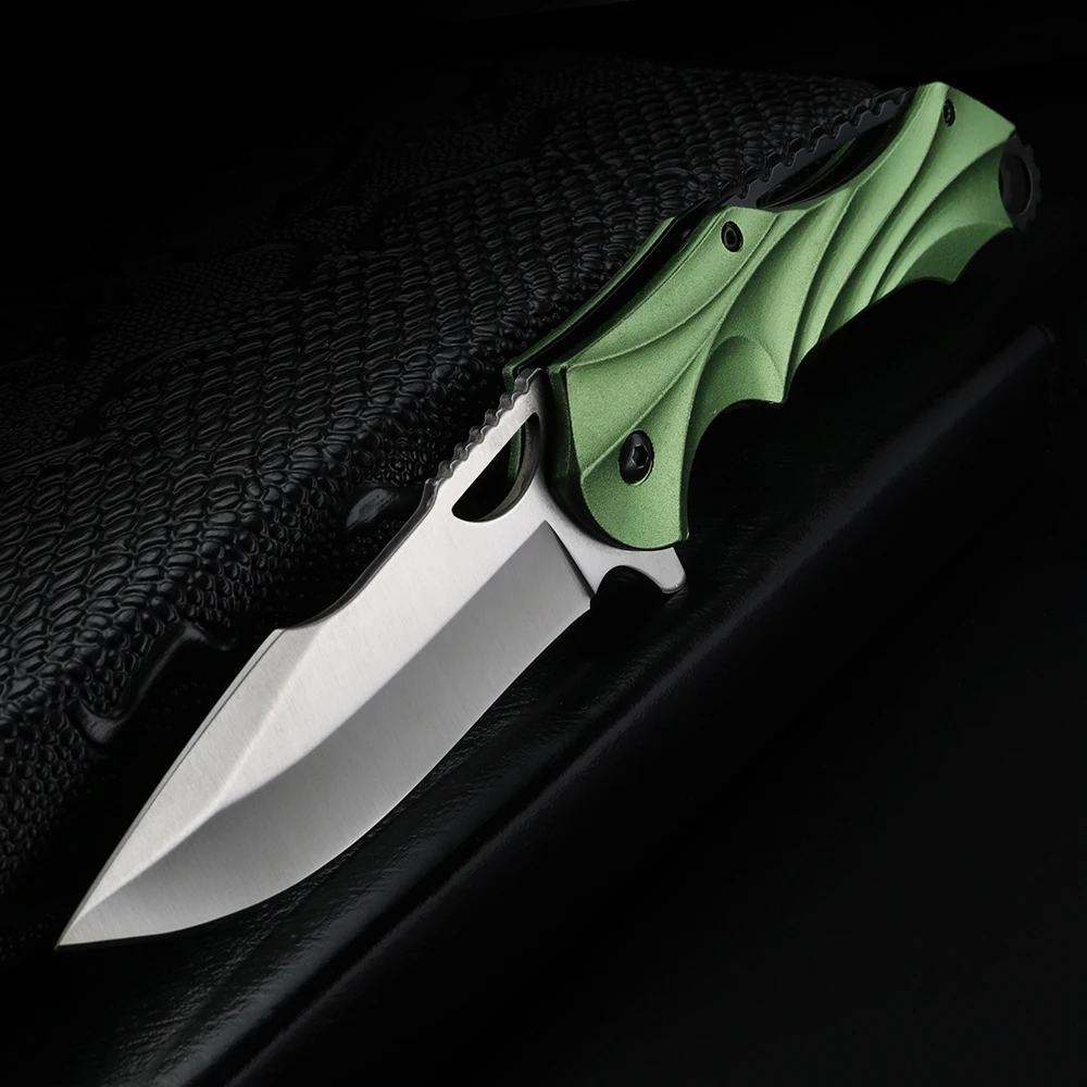 Aluminum Handle D2 Steel High Hardness Outdoor Knife Camping EDC Survival Knife Portable Folding Knife