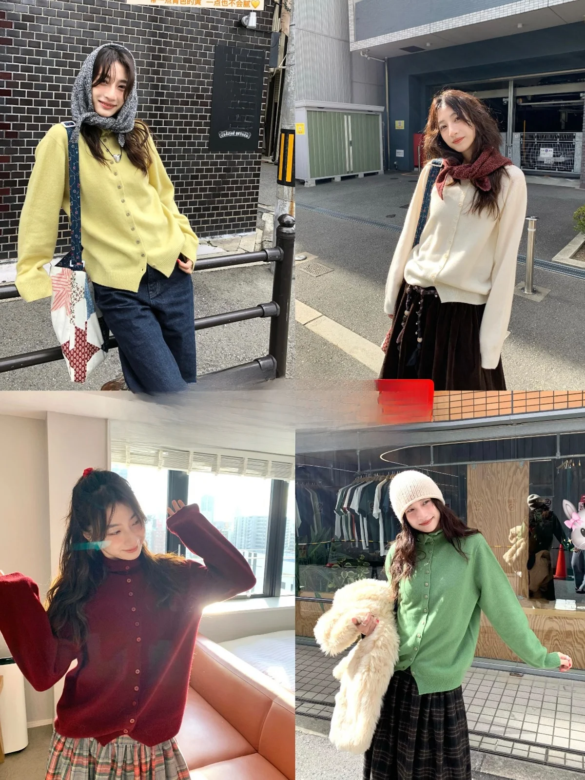 

Tetu STUDIO 2025SS Ленивый зимний многоцветный шерстяной двусторонний вязаный свитер, женский свободный длинный свитер с воротником-стойкой