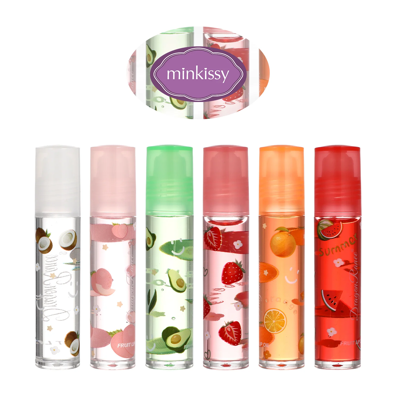 6 Pcs Fruit Lip Balm Liquid Lipsticks Lipgloss Protector Stocking Stuffer Oil Child