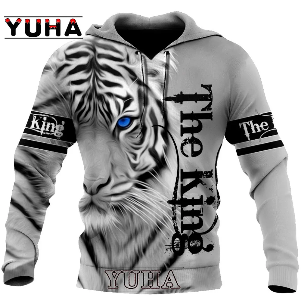 Spring and Autumn Tiger Lion Tattoo 3D Printed Men's Hoodie Unisex Harajuku Fun Hip Hop Sweatshirt Street Essential Oversized