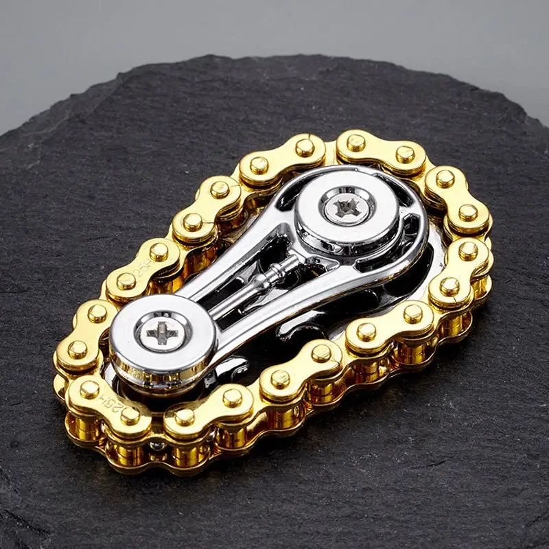 Pignon volant d'inertie gyroscope Fidget Spinner anti-stress anxiété chaîne de vélo en métal EDC main Spinner Fidget jouets pour adultes