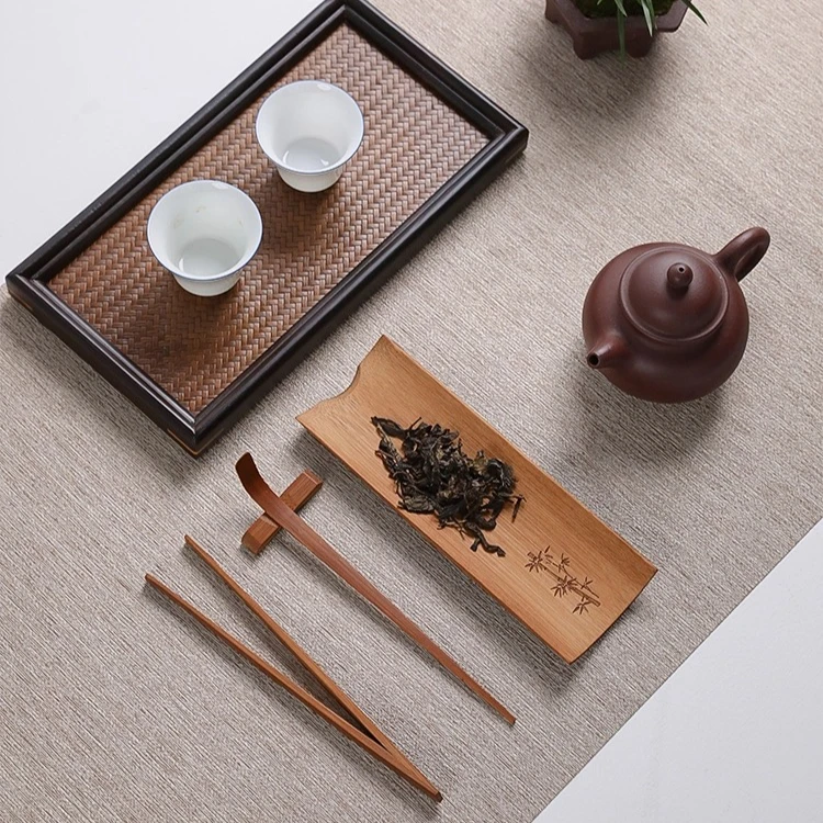 

Bamboo Carved Tea Scoop, Carbonized Kung Fu Tool, Chinese Style Tea Divider Spoon, Zen Ceremony Accessory