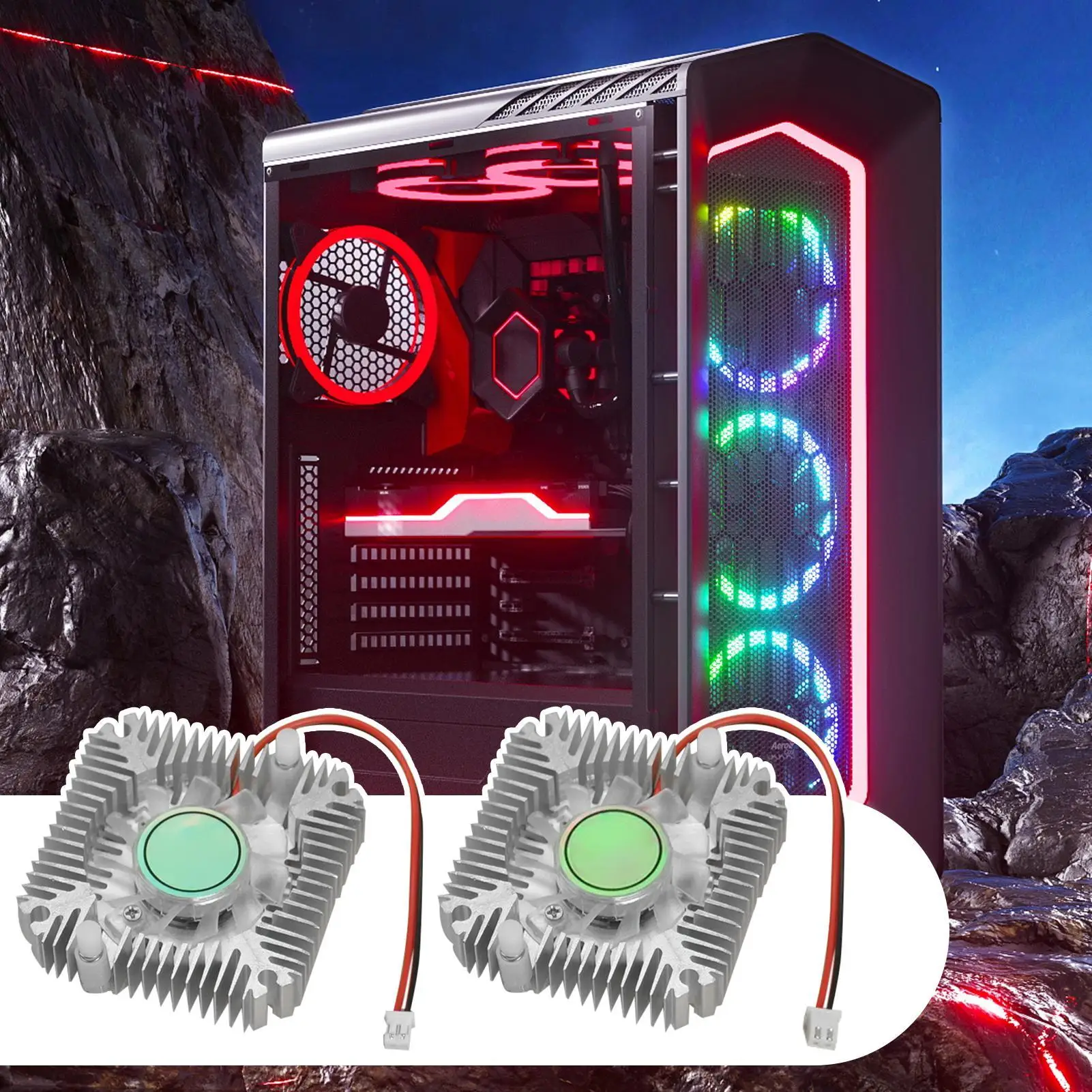 Graphics Card Heat Sink 12V Chip Hole Distance 55mm 5.5cm Ball Bearing Graphics Card Fan Aluminum GPU Air Cooler Low Noise