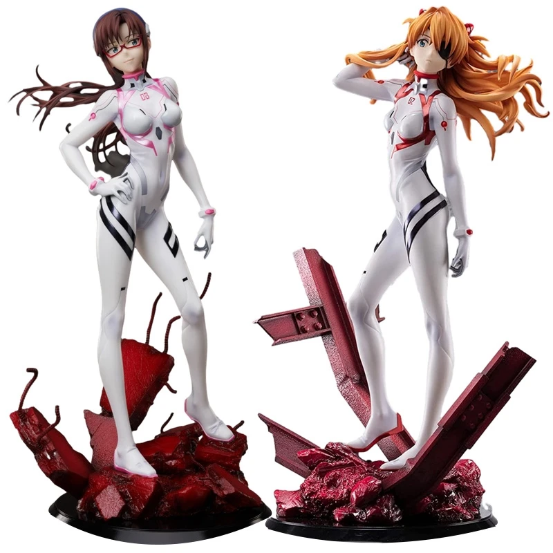 26cm Neon Genesis Evangelion Anime Figure EVA Kawaii Asuka Action Figures Sexy Girl Makinami Figurine Collection Model Doll Toys