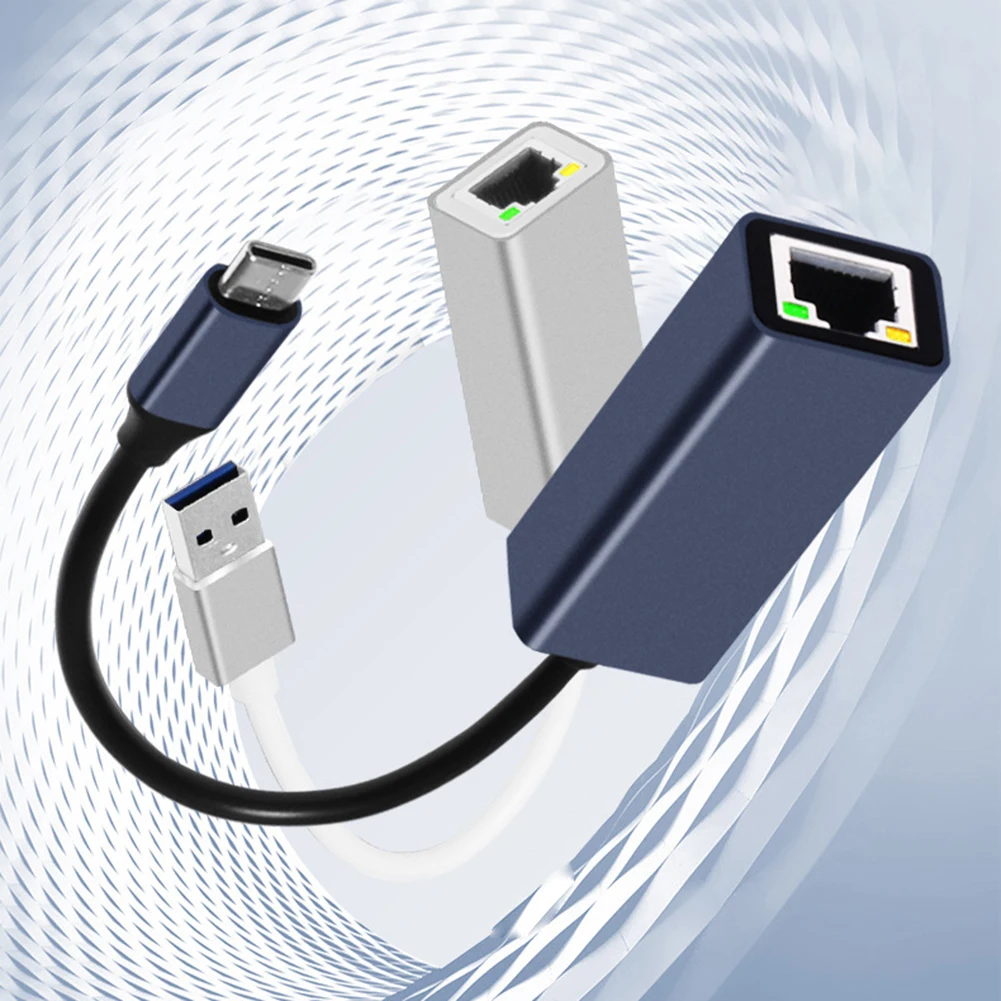 Typ-C zu RJ45 Gigabit Ethernet Typ-C zu Ethernet Adapter 10/100/1000Mbps Wired LAN Adapter Aluminium Legierung für Computer Desktop