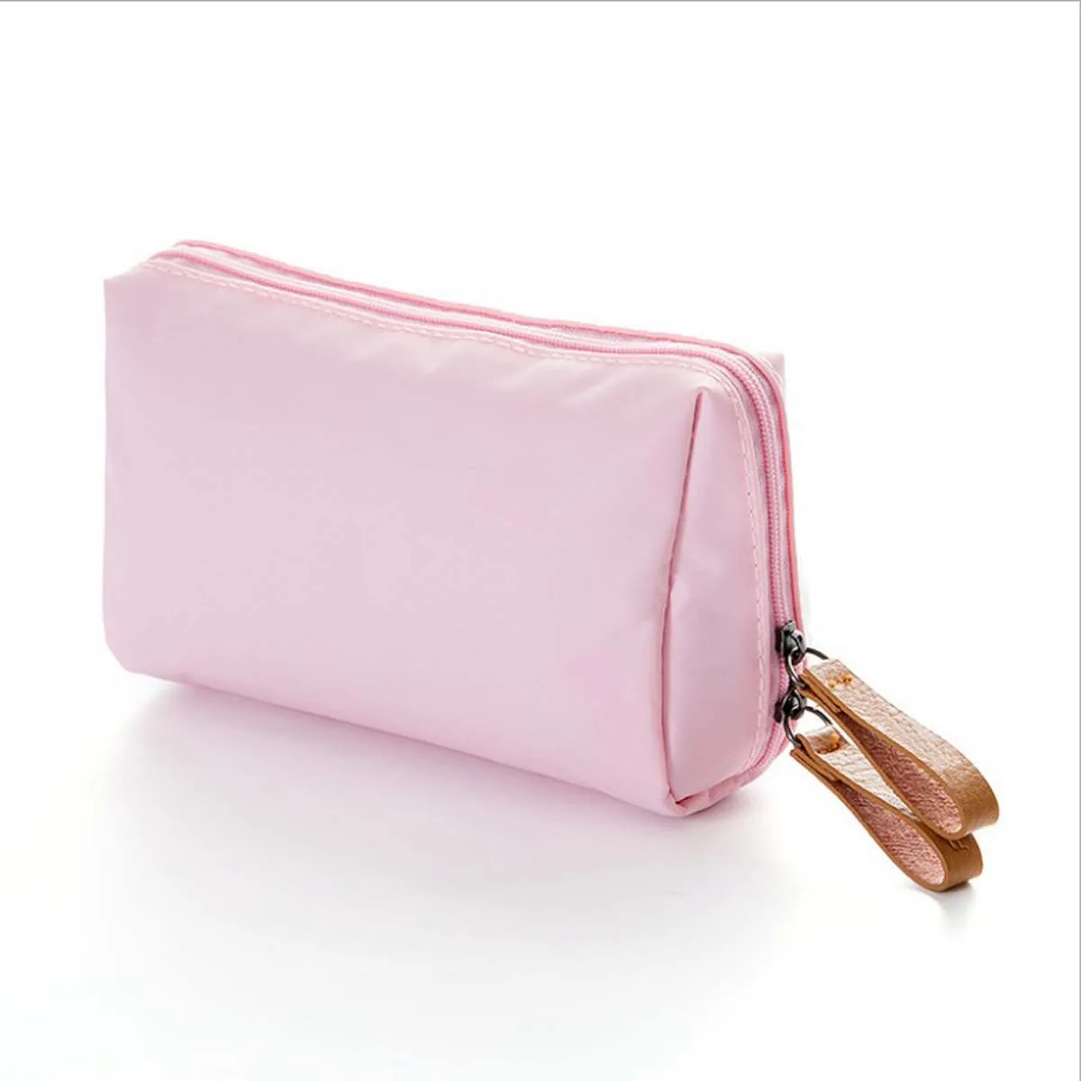 Bolsa de maquillaje Simple de Color sólido para mujer, neceser de aseo, resistente al agua, monederos