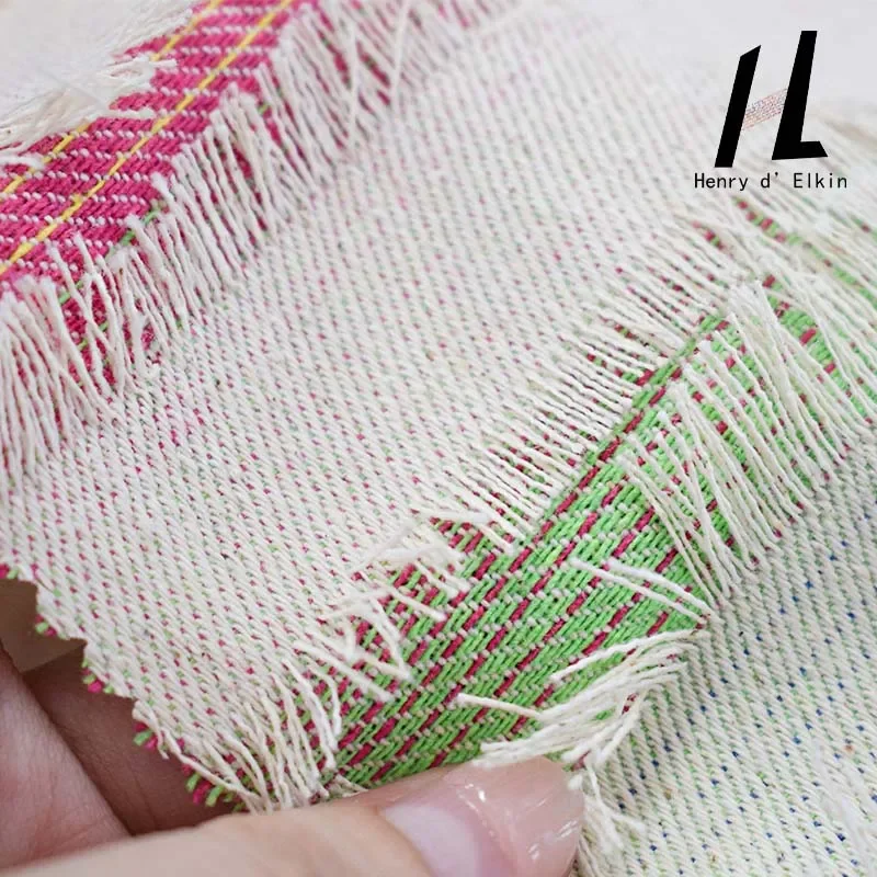 Модный красочный жаккардовый полосатый узор, потертая джинсовая одежда, брюки, пальто, дизайнерская швейная ткань