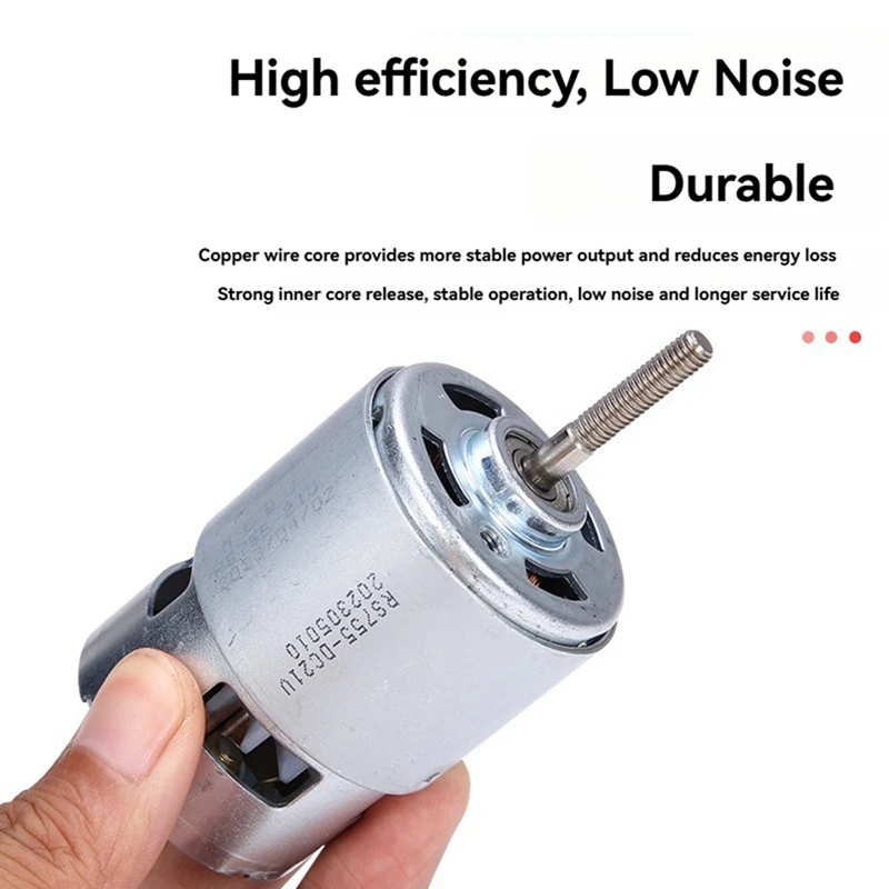 เครื่องตัดหญ้าไฟฟ้ามอเตอร์ 755 DC มอเตอร์ 12V วัชพืช Trimmer มอเตอร์แรงบิดสูงมอเตอร์สําหรับเครื่องตัดหญ้าแบตเตอรี่ลิเธียม Chainsaw เครื่องซักผ้ารถยนต์