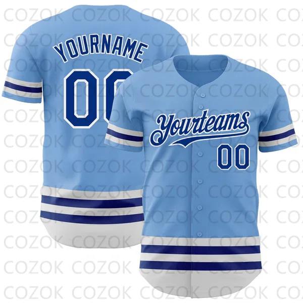 Benutzer definierte blaue Linie Baseball Trikot Männer und Frauen Shirt 3d gedruckt Shirt Team Shirts Hip Hop Unisex Tops