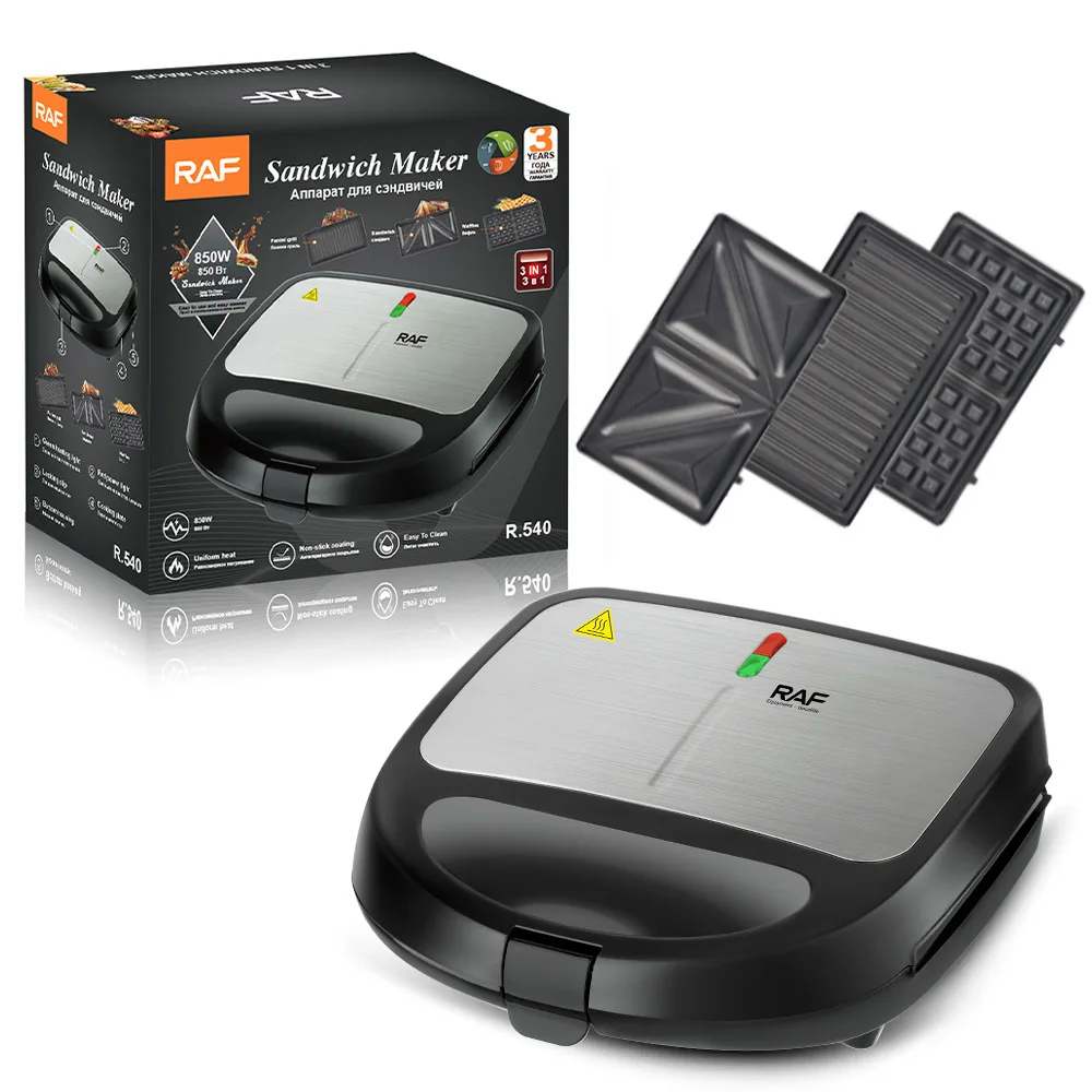 Household 3‑in‑1 Breakfast Grill Machine Waffle Sandwich Burger Maker Multi‑Purpose Toaster & Electric Griddle for Home Kitchen