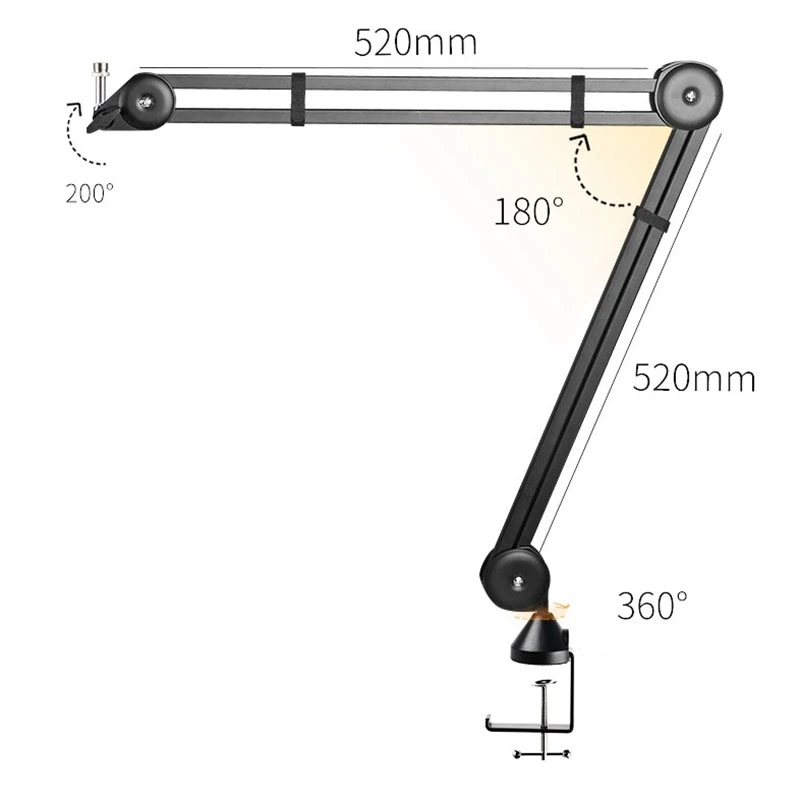 Rotation Installation Studio Microphone Arm With Suspension Scissors Bracket,For Blue Snowball & Blue Nano,Etc