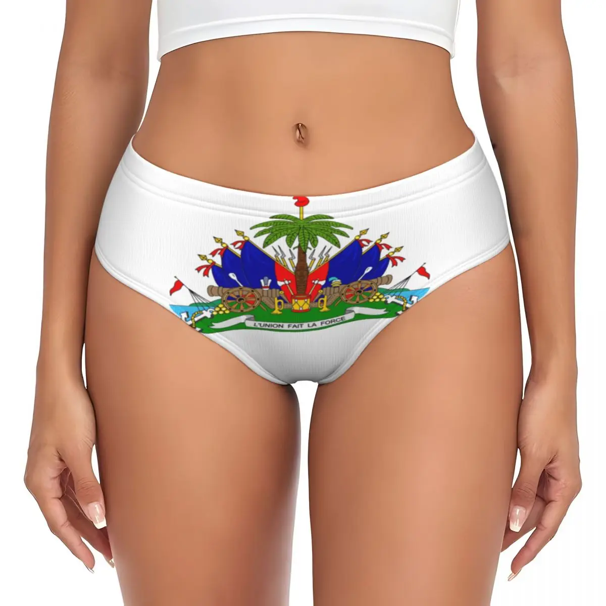 Custom Women's Haiti Flag Panties Breathable Briefs Underwear Valentine's Day Gifts Underpants