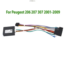 BYNCG Car 16pin Wiring Harness Adapter Canbus Box Decoder For Peugeot 206 207 307 2001-2009 Android Radio Power Cable