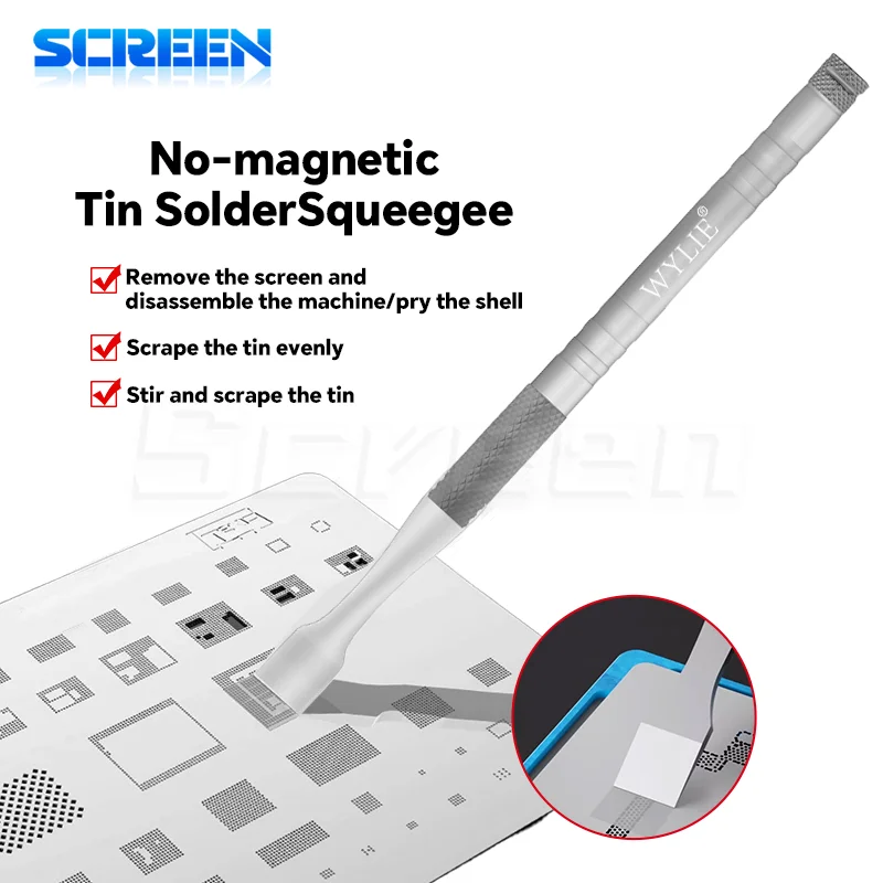 

WYLIE WL-376 Оловянный нож из нержавеющей стали Многоцелевой нож с лезвием высокой твердости Нож для ремонта мобильного телефона Инструмент для открытия экрана
