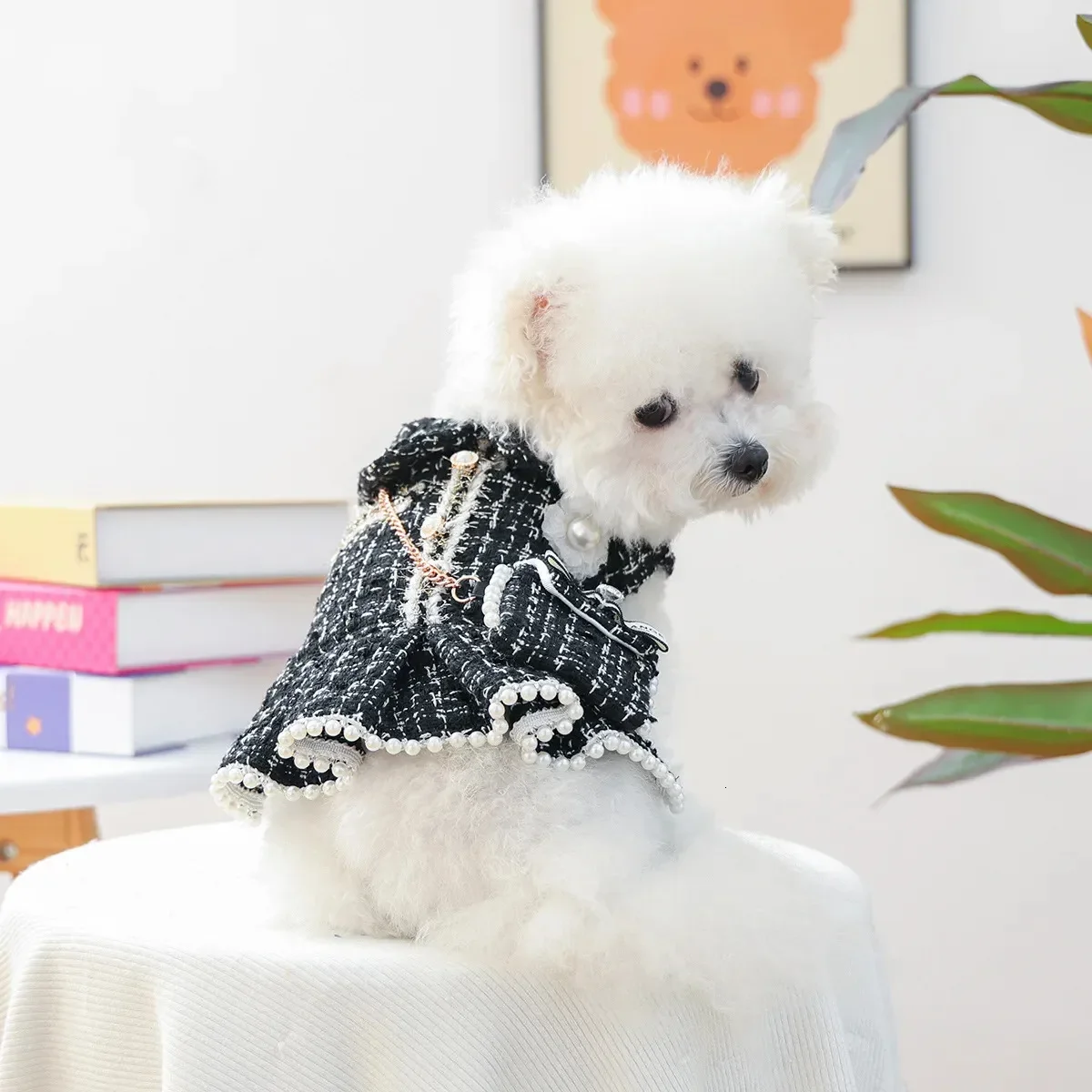 

Luxury Pet Autumn and Winter Woolen Dress Small Dog Warm Backpack Jacket Dog Clothes for Small Dogs Puppy Clothes 250819