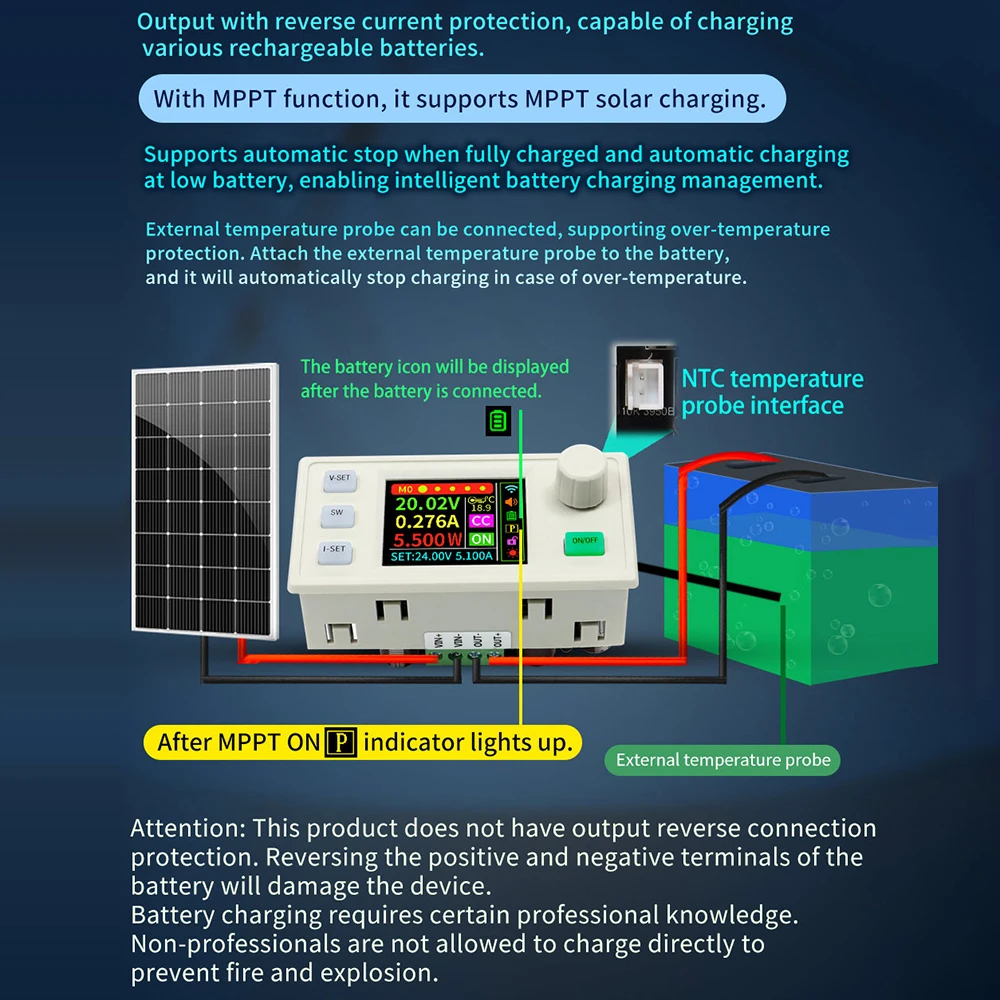 SK60S/SK150S CNC قابل للتعديل تيار مستمر الجهد المنظم إمدادات الطاقة الجهد المستمر الحالي المضادة للعكس MPPT باك وحدة 60 واط/150 واط