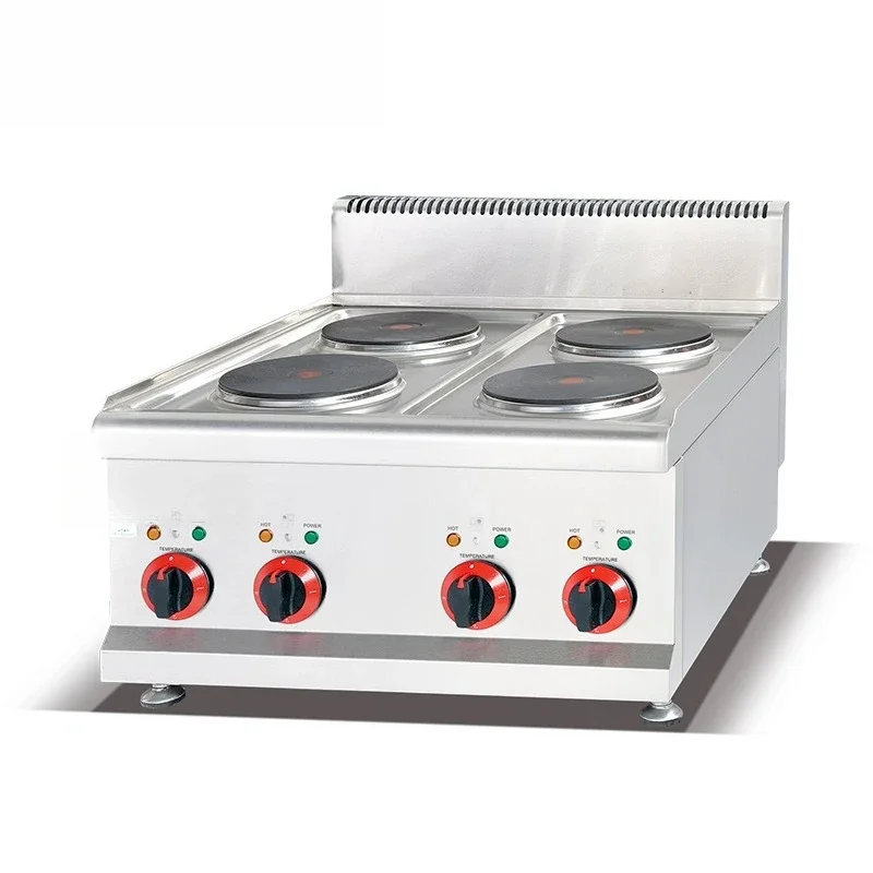 Commercial kitchen equipment, countertops, electric 4-plate cookers, independent switches for simultaneous operation
