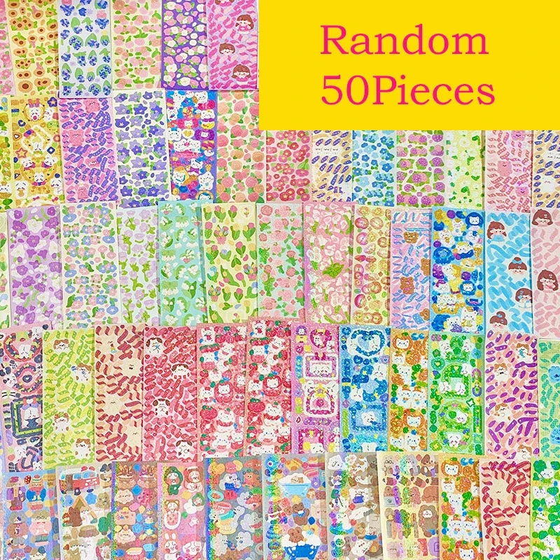 Journamm 20/50/100pcs kawaii korejské nálepky vodotěsný zvířátko DIY goo karta dekorace scrapbooking děti koláž laser roztomilá nálepky