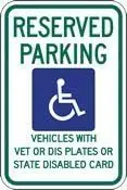 New Metal Sign Aluminum Sign Wisconsin State Disabled Reserved Parking Sign for Outdoor & Indoor 12