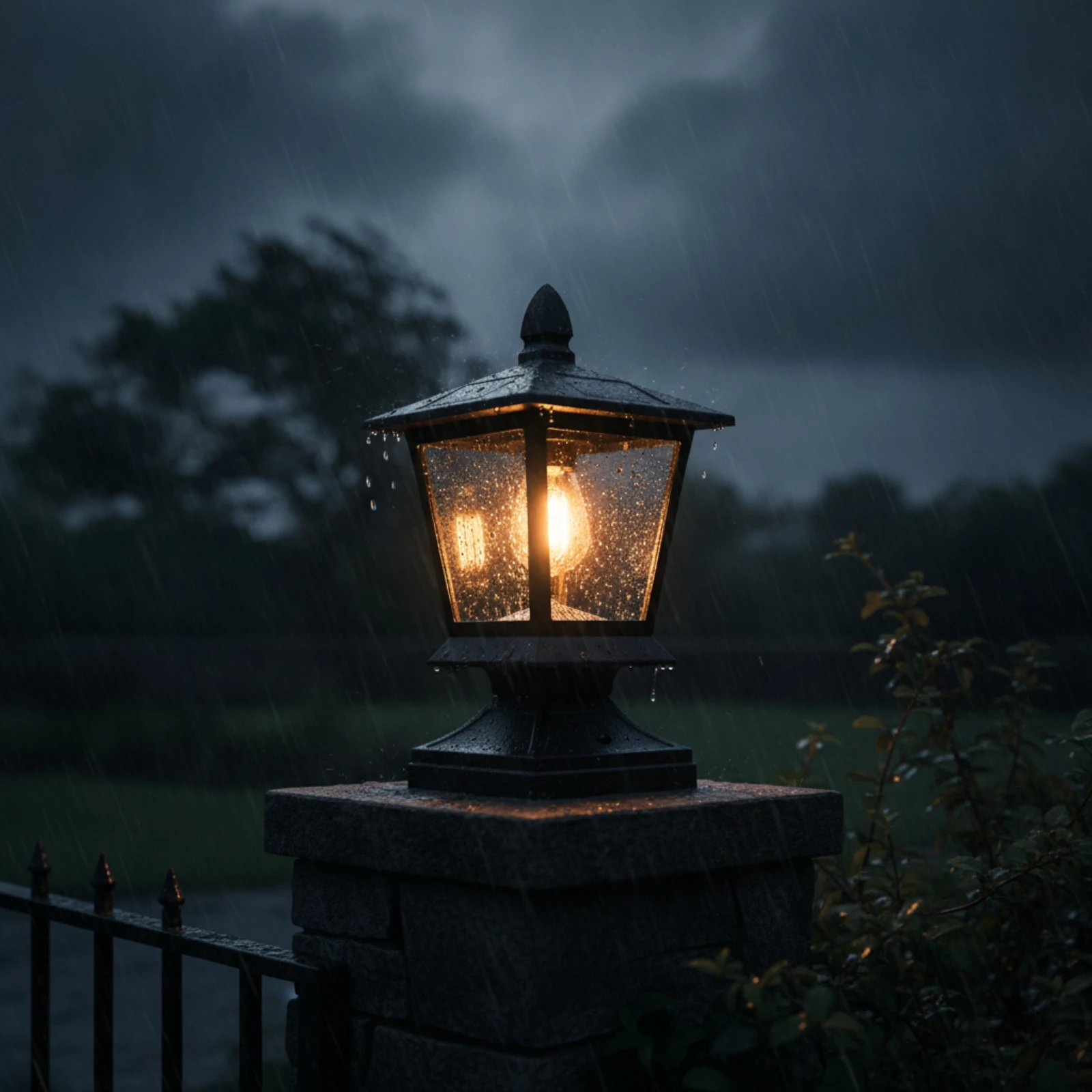 Outdoor Post Light Waterproof Post-Top Lantern Solar Pillar Light Vintage Lighting Decorative for Garden, Courtyard
