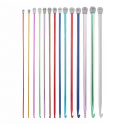 14 dimensioni 2.5mm-11mm ganci per uncinetto afgano tunisino aghi per maglieria in alluminio multicolore gancio strumento per tessitura maglione lungo sciarpa ago