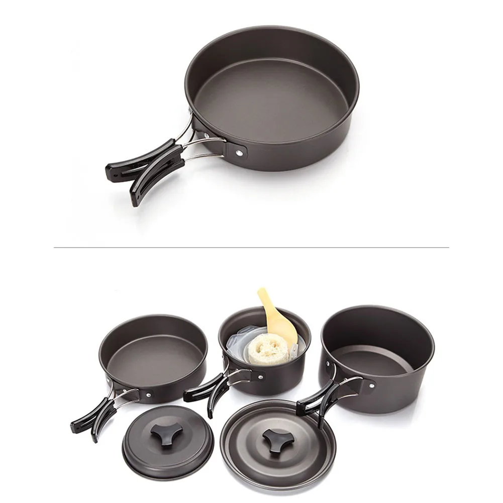 

Complete Camping Kit Outdoor Cooking Set Outdoor Picnics Aluminum Alloy Material Compact And Stackable Easy To Clean Cookware