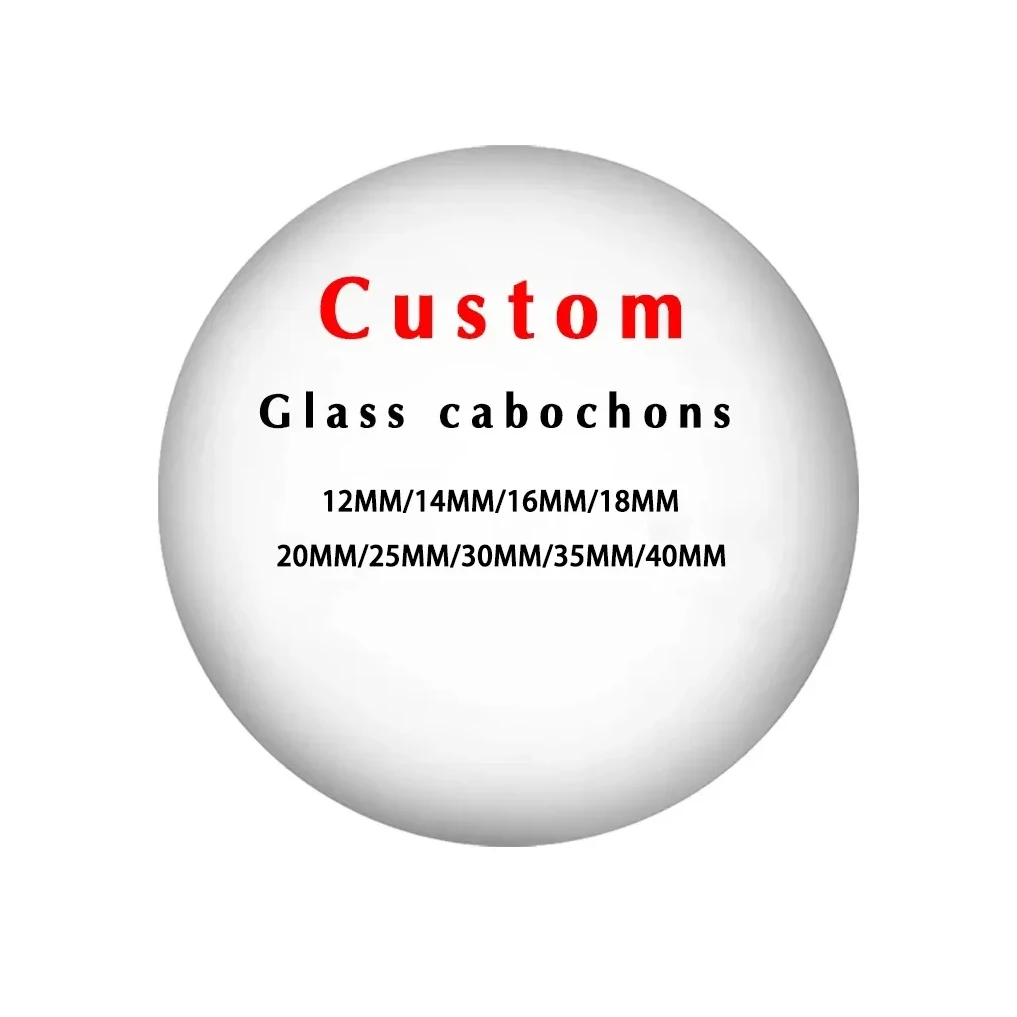 Personalized Photo Custom Pictures12pcs 12mm/14mm/16mm/18mm/20mm/25mm/30mm/35mm Round Photo Glass Demo Flat Back Making Finding