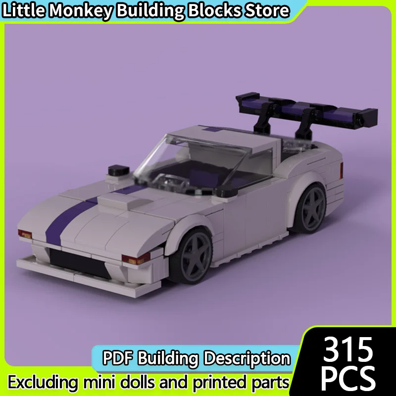 Modelo de carro de corrida de velocidade moc tijolos de construção fc3s duas portas carro esportivo tecnologia modular crianças presentes do feriado montar brinquedos terno