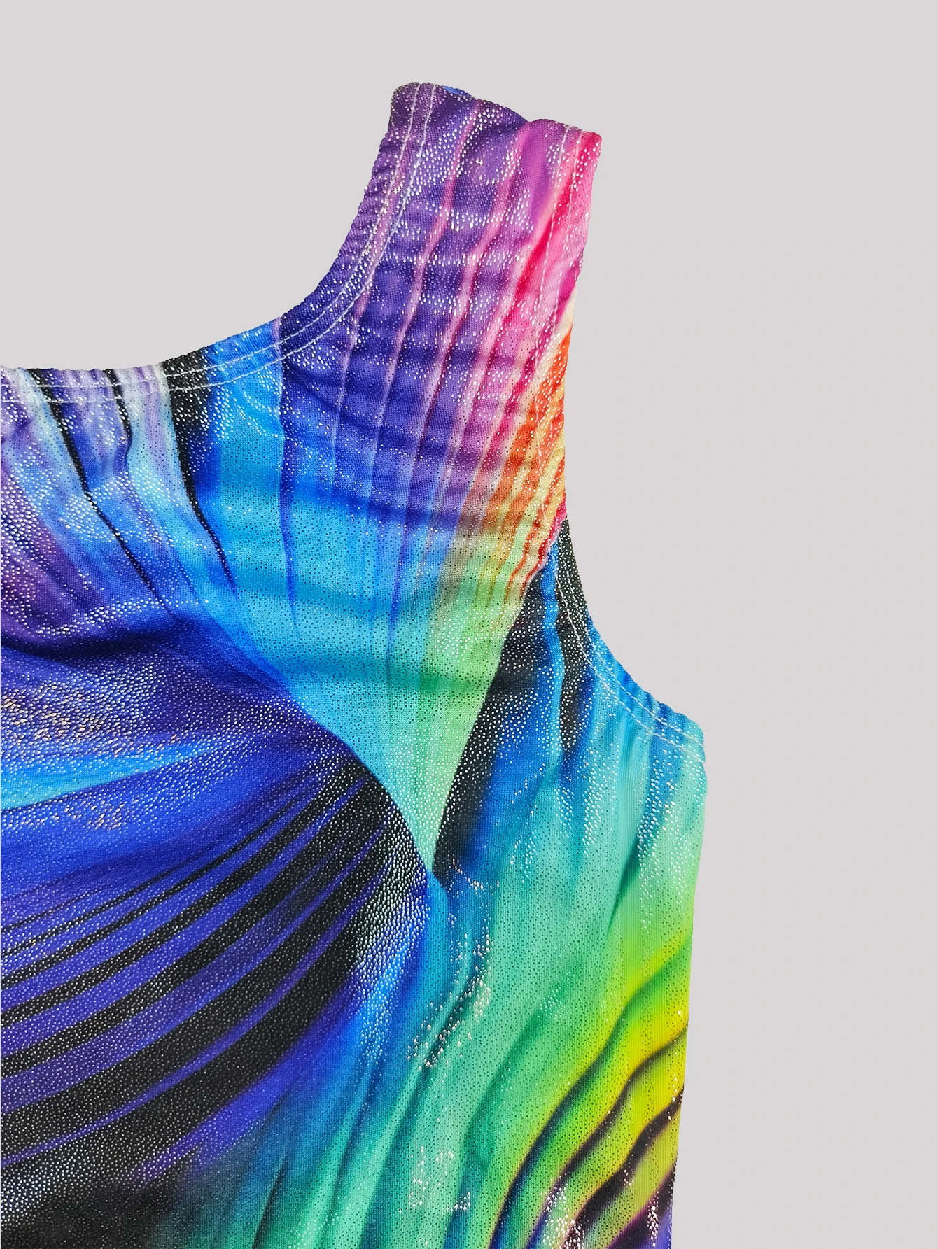 Girls Gymnastics Leotards Todder Colorful Line Design SleevelessTank Leotard Kids Dance Activewear  Random color