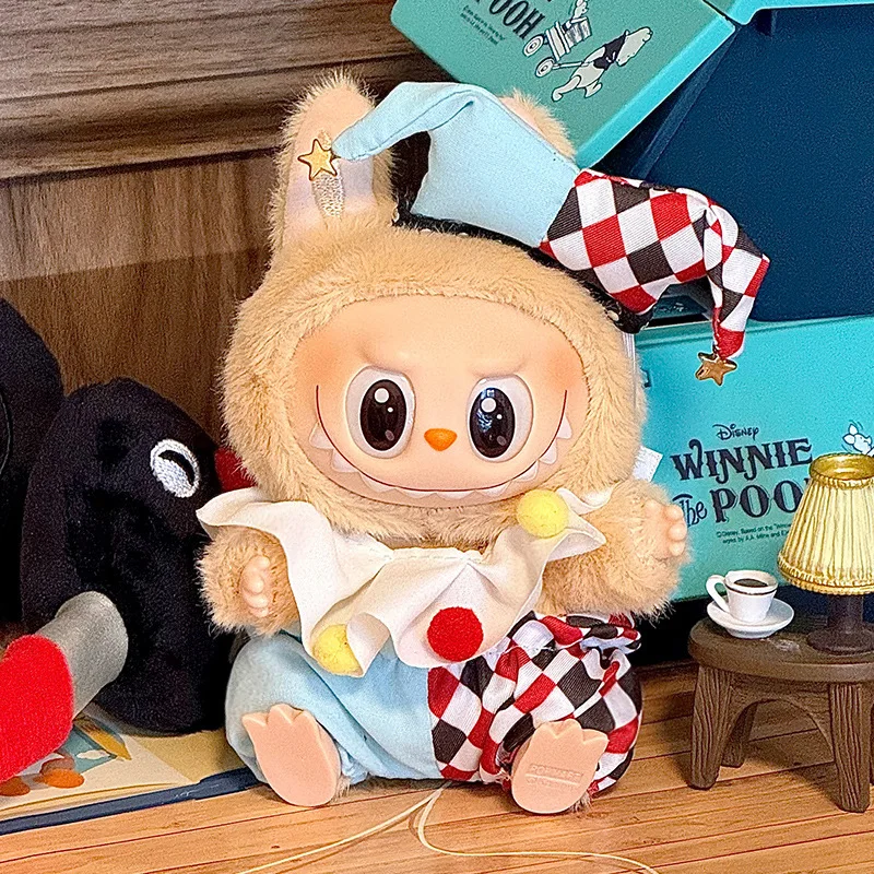 Labubu ropa de peluche universal de primera y segunda generación, ropa de payaso