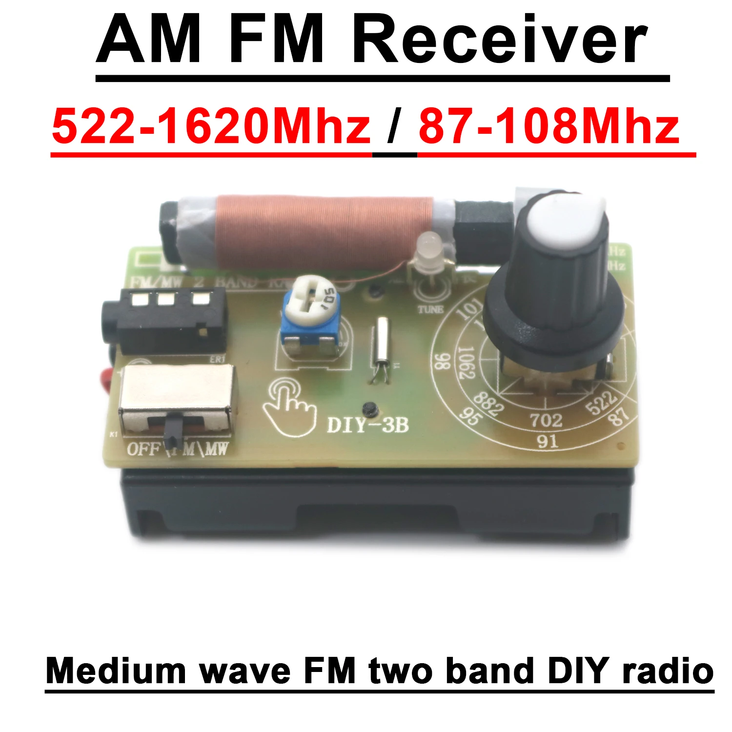 AM FM Radio Headphone radio 2 band 522-1620M /87-108M MW FM medium wave Receiver Volume adjustable