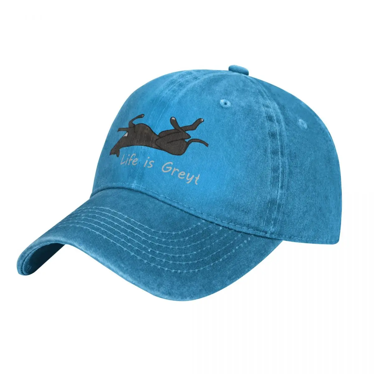 Life is Greyt - Black Greyhound Roaching Baseball Cap Rugby New In The Hat Sunscreen Hat Male Women'S