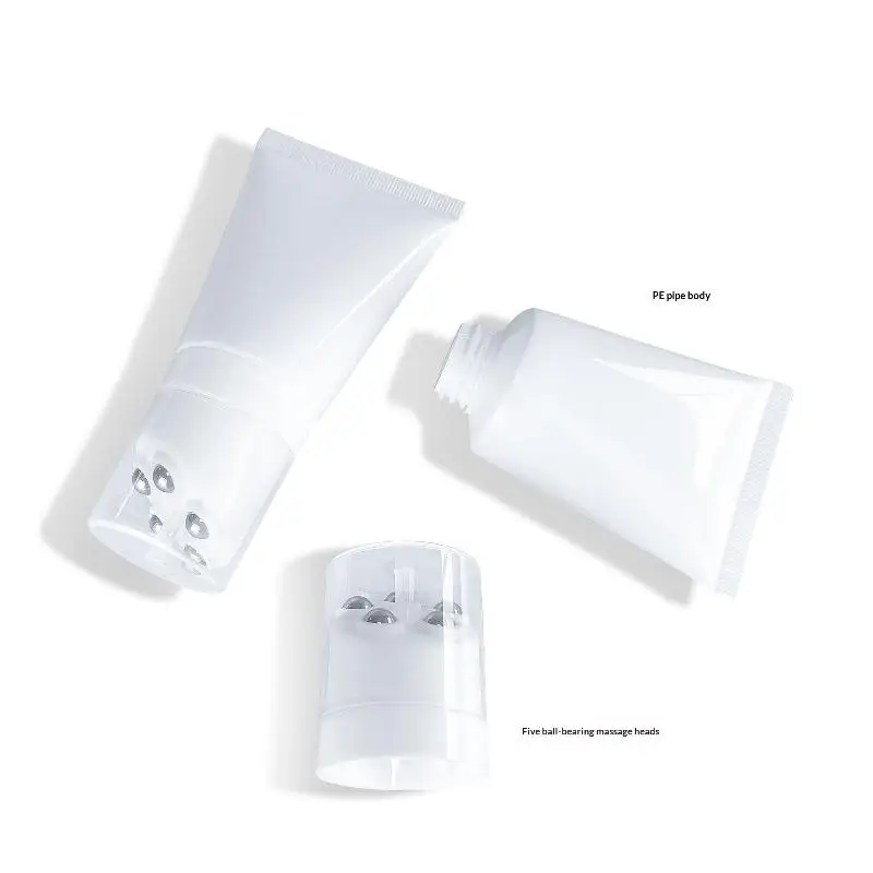 50/80g Five Stainless Steel Ball Massage Bottle Neck Cream Body Lotion Packaging Massage Cream Repeatable Plastic Container