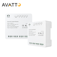 AVATTO Tuya WiFi Switch Module ,7-32V/85-250V RF 433 DIY 4 Channels Relay Module Remote Control For Alexa,Google Home,Alice